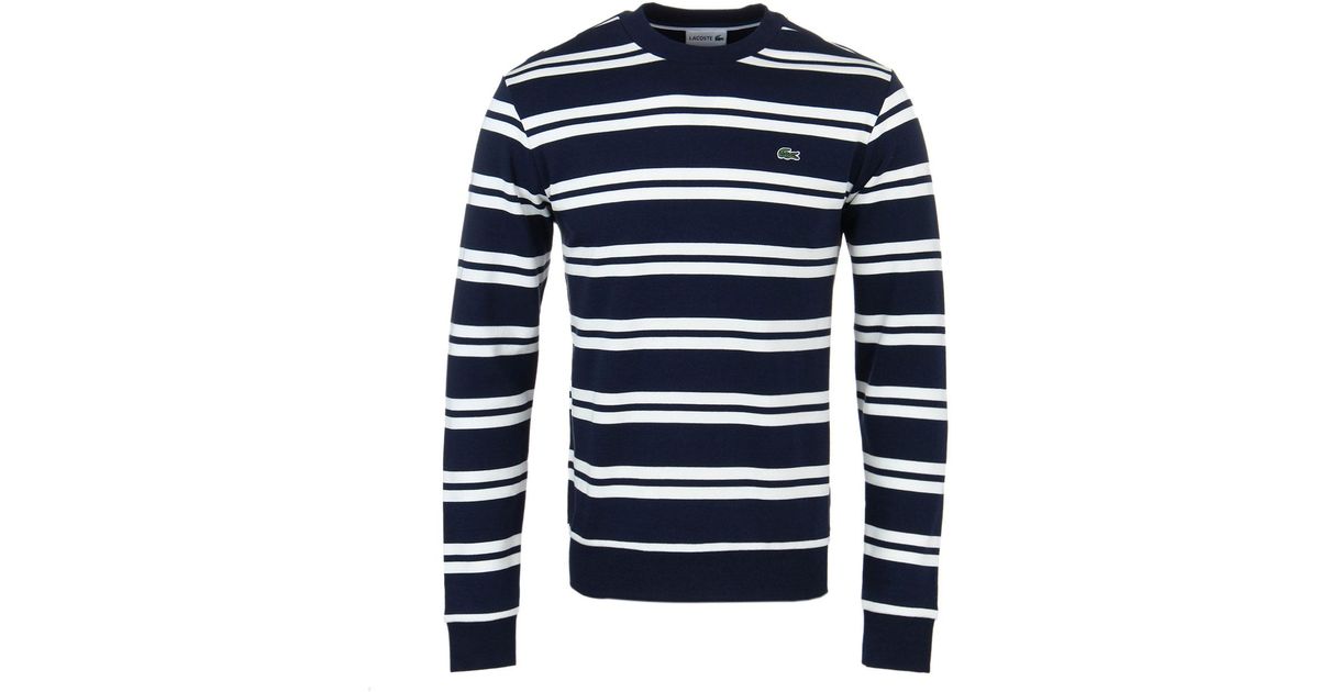 lacoste navy crew neck sweater