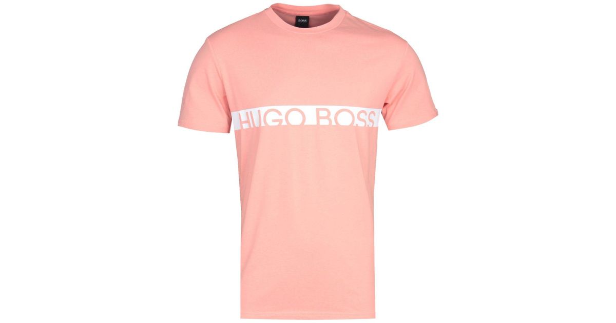 BOSS by Hugo Boss Bodywear Rn Slim Fit Sustainable Cotton Pastel Salmon  Pink T-shirt in Red for Men - Lyst