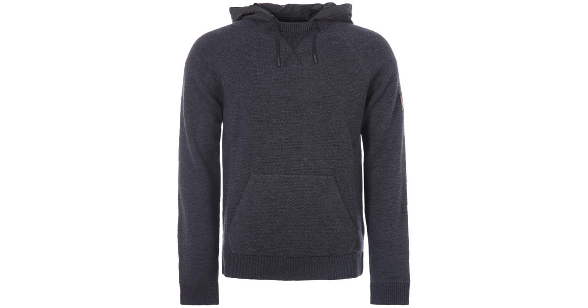Belstaff Relay Merino Wool Hoodie in Blue for Men Lyst