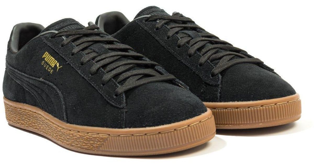 PUMA Suede Gum Trainers in Black for Men - Lyst