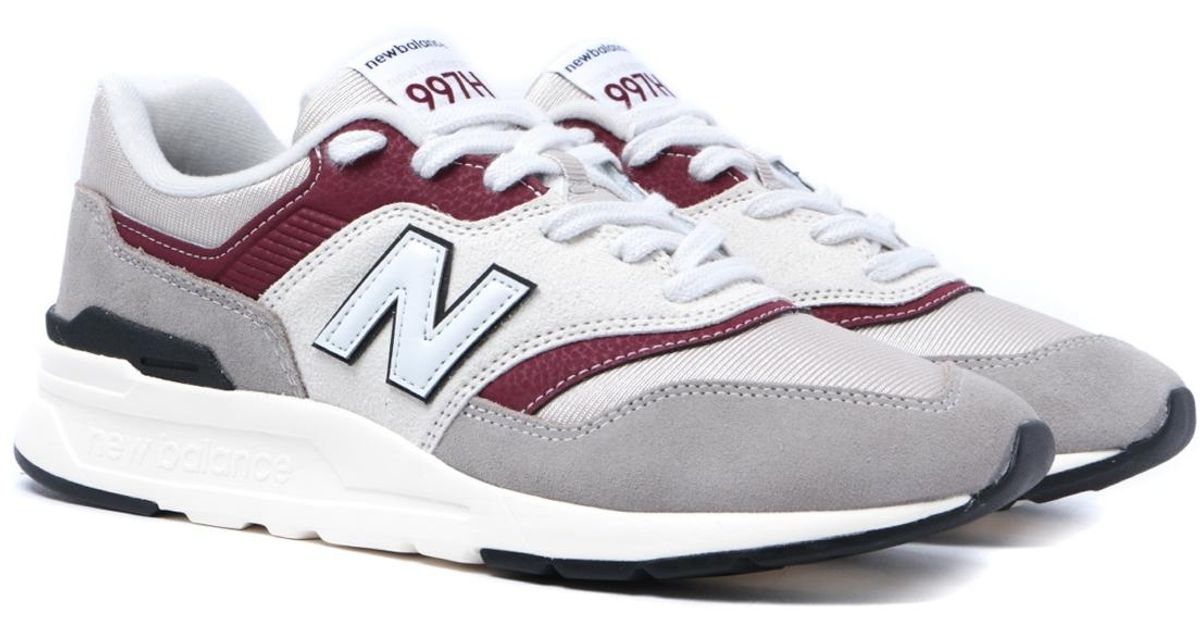 New Balance Suede 997h White, Grey & Burgundy Trainers for Men | Lyst