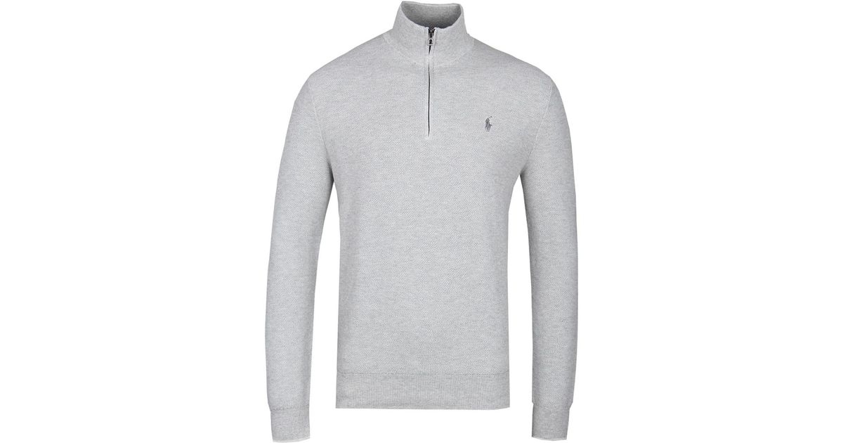ralph lauren half zip sweatshirt grey