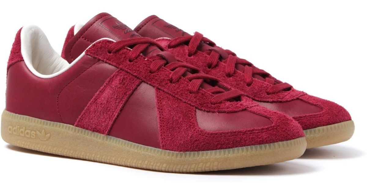 adidas Originals Leather Bw Army Burgundy Trainers in Red for Men | Lyst