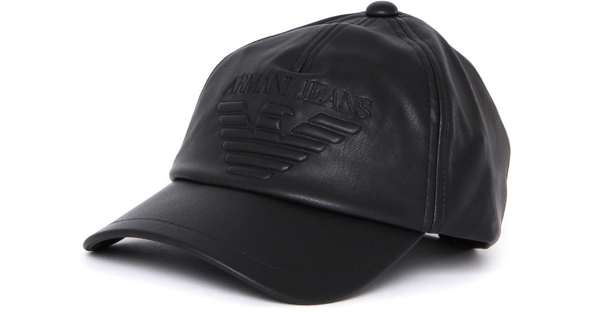 armani leather cap