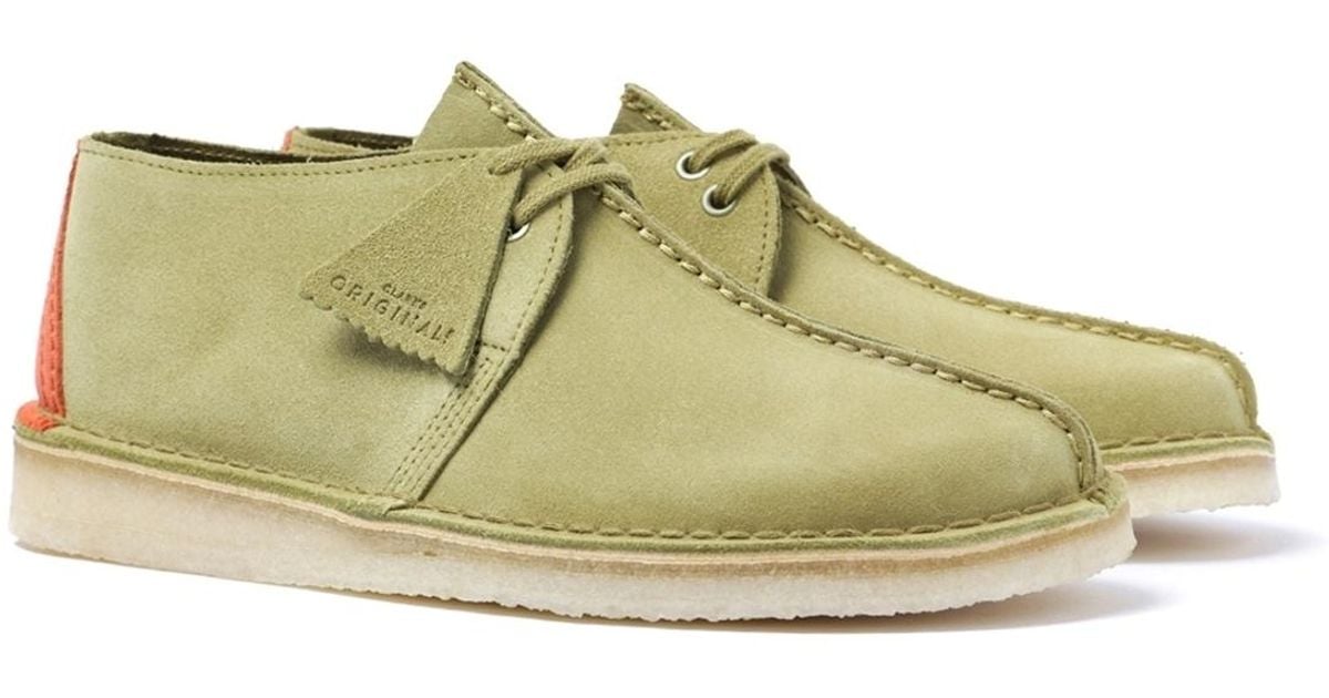 Clarks Desert Trek Olive Suede Shoes in Green for Men | Lyst