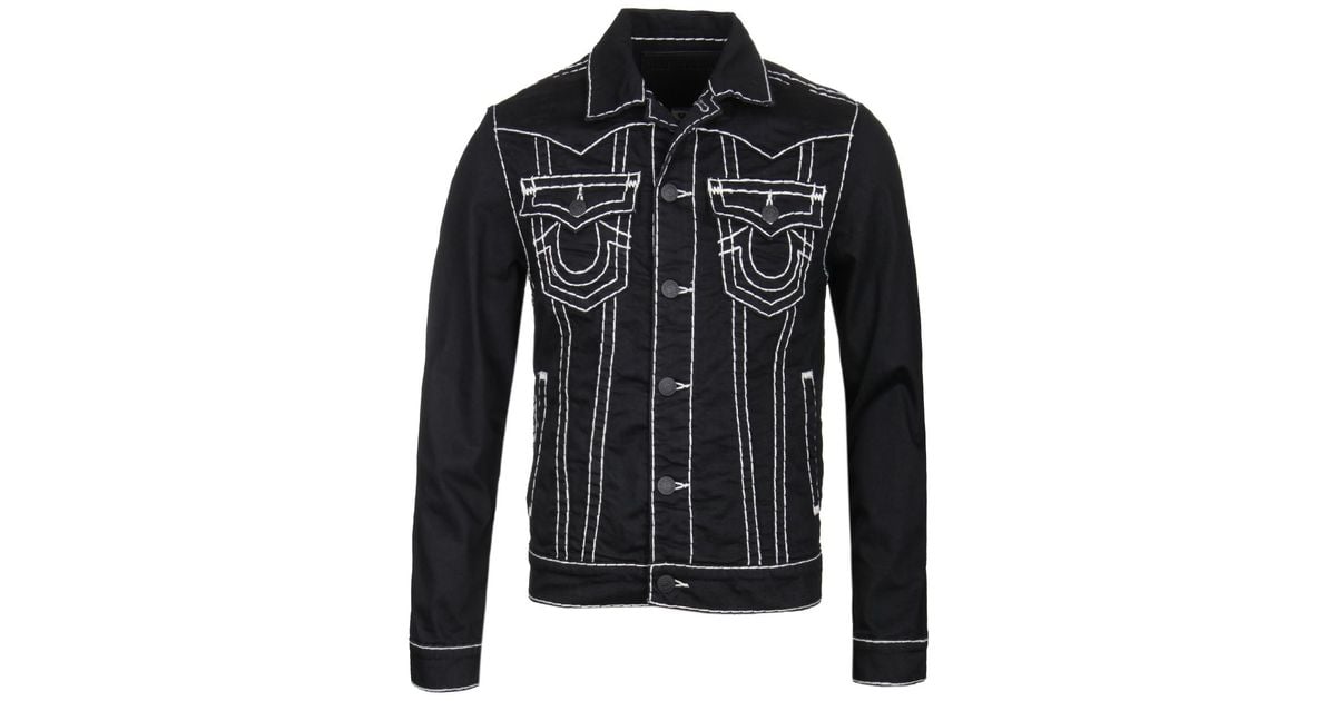 True Religion Denim Jacket in Midnight Black (Black) for Men Lyst