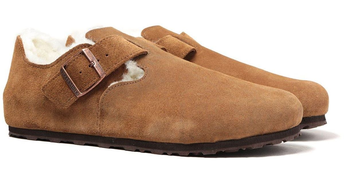 Birkenstock Wool London Shearling Shoes in Brown for Men | Lyst Australia
