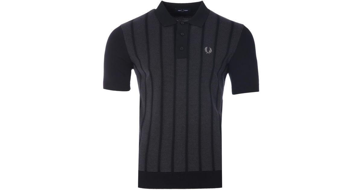 Fred Perry Contrast Stitch Knitted Polo Shirt in Black for Men Lyst UK