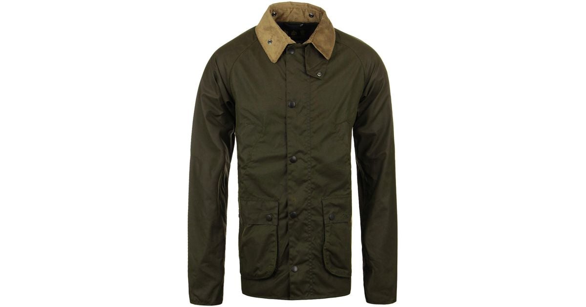 Barbour Sl Bedale Olive Waxed Cotton Jacket in Green for Men - Lyst