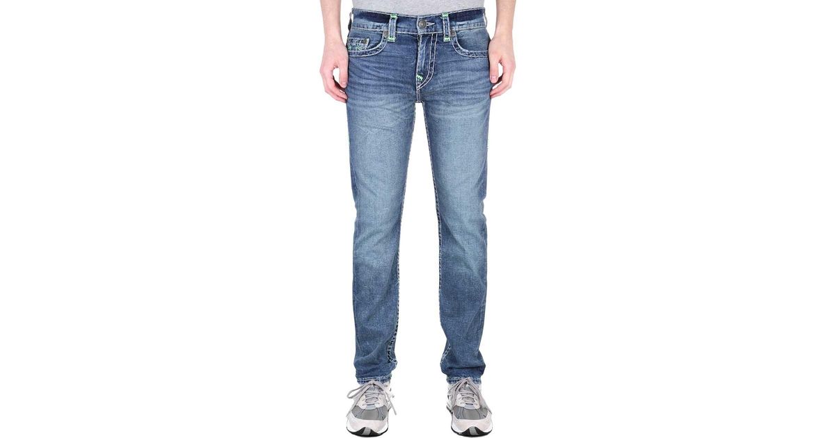 neon blue jeans