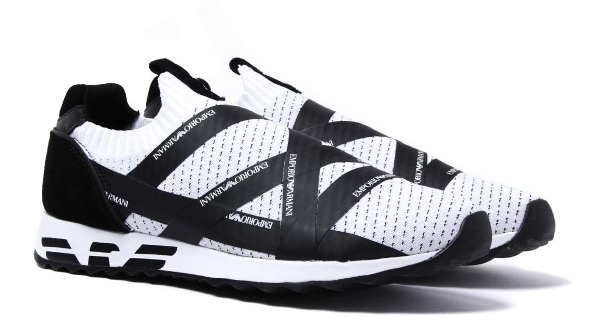 Emporio Armani Logo Tape White Trainers 