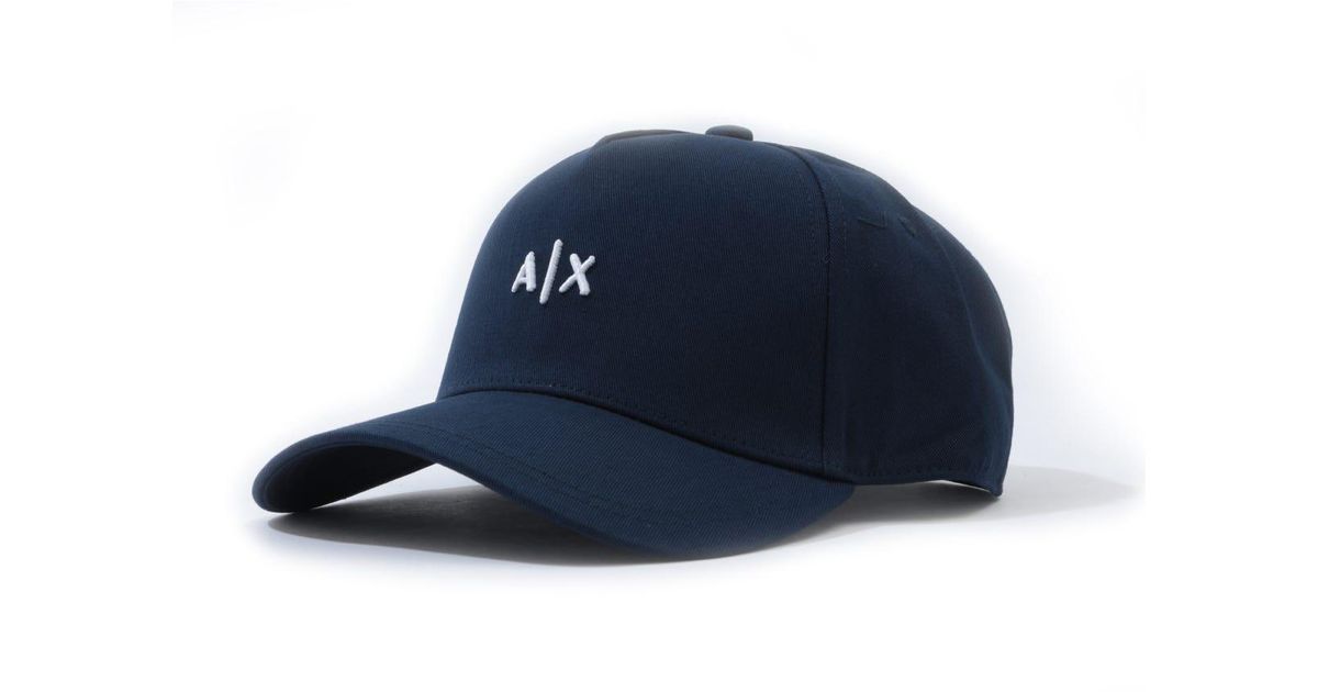Armani Exchange Cotton Ax Baseball Cap in Navy (Blue) for Men | Lyst UK