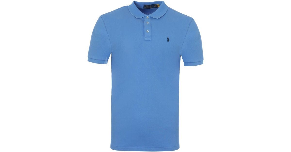 Polo Ralph Lauren Cotton Spa Terry Polo Shirt in Blue for Men | Lyst UK