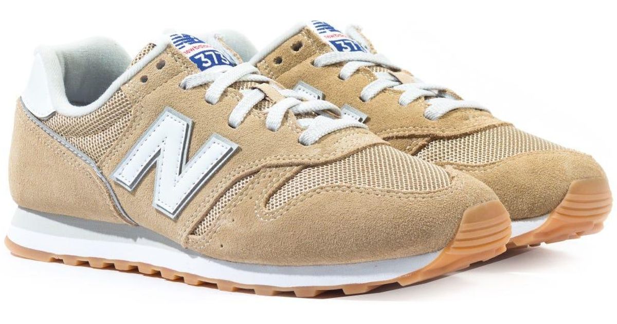 New Balance 373 Nude Suede Trainers in Beige (Natural) for Men - Lyst