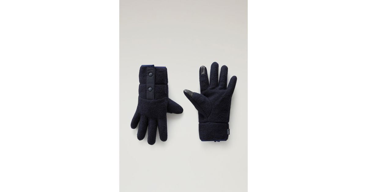 Woolrich Gloves In Recycled Wool Blend - Elmer / in Blue for Men | Lyst