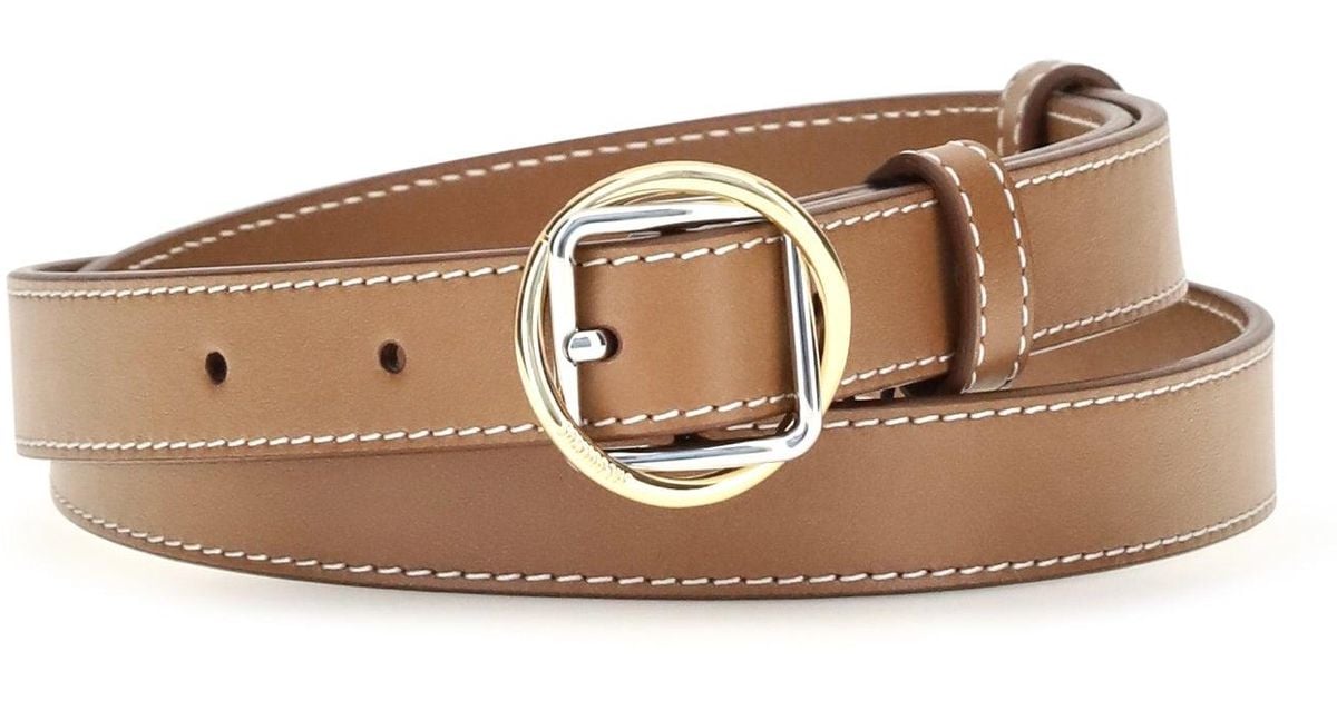 Jacquemus Salon Slim Leather Belt Light in Brown | Lyst UK
