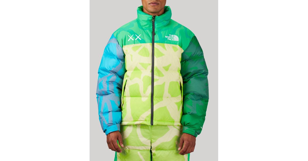 The North Face Kaws X Retro 1996 Nuptse Jacket in Green for Men Lyst UK