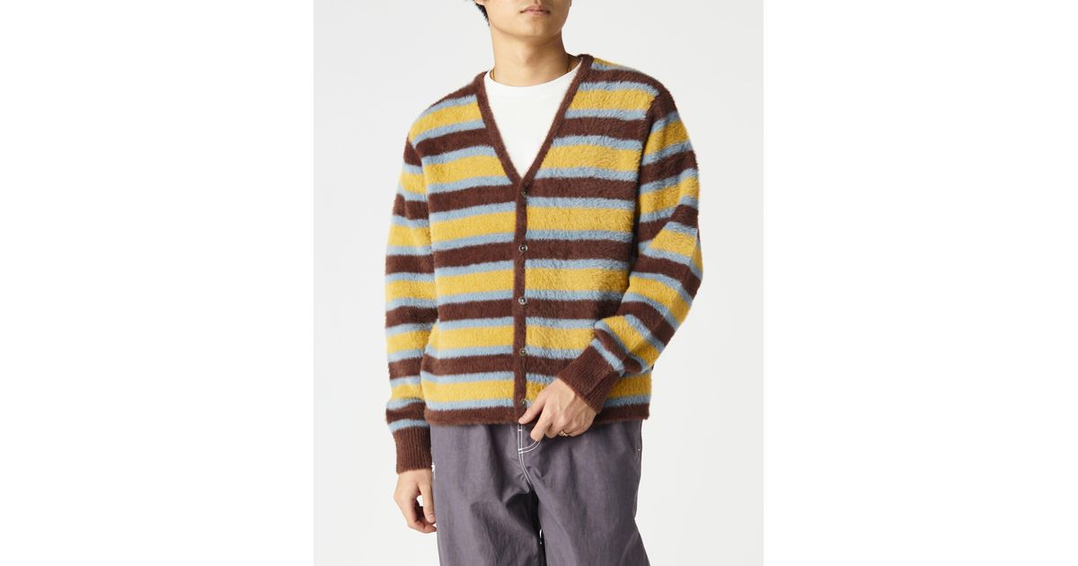 Stussy Horizontal Stripe Cardigan in Brown for Men | Lyst