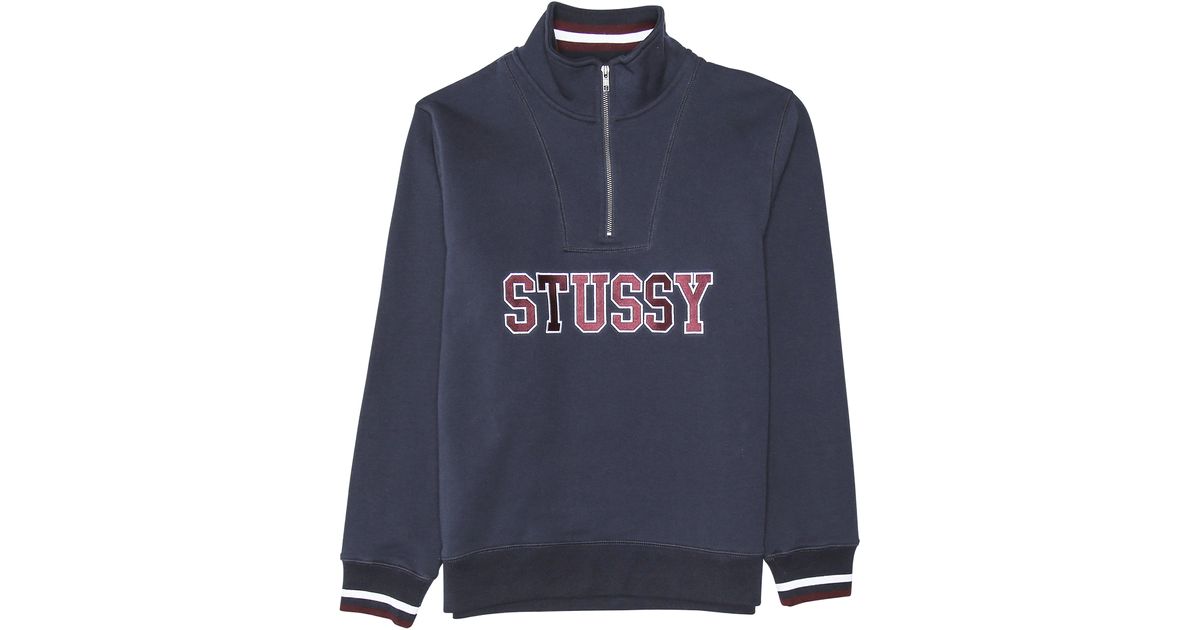 stussy contrast rib mock neck