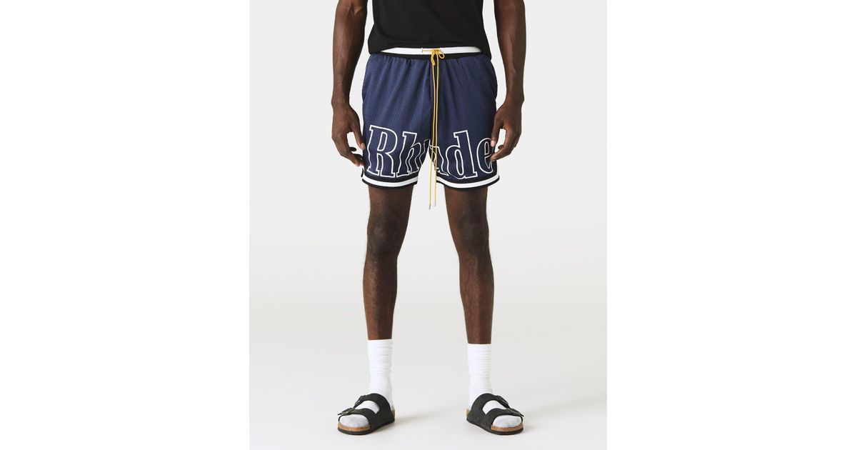 Rhude Court Logo Shorts in Blue for Men Lyst Rhude Court Logo Shorts in Blue for Men Lyst