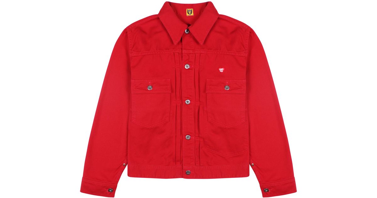 red worker jacket