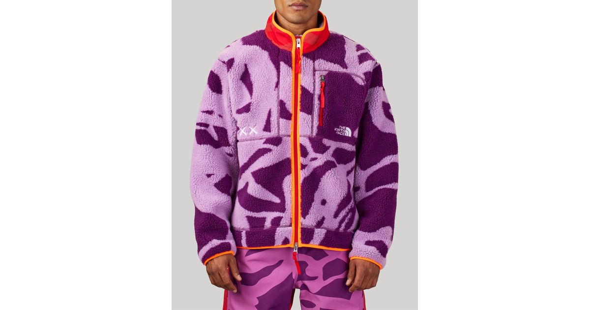 The North Face Kaws X Freeride Fleece Jacket in Purple for Men Lyst