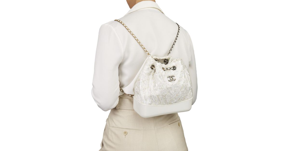 chanel tweed backpack