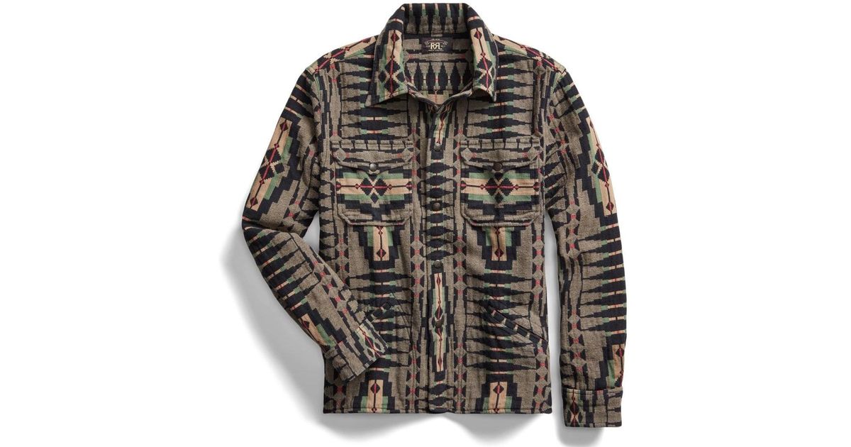 RRL Brushed Jacquard Overshirt for Men | Lyst