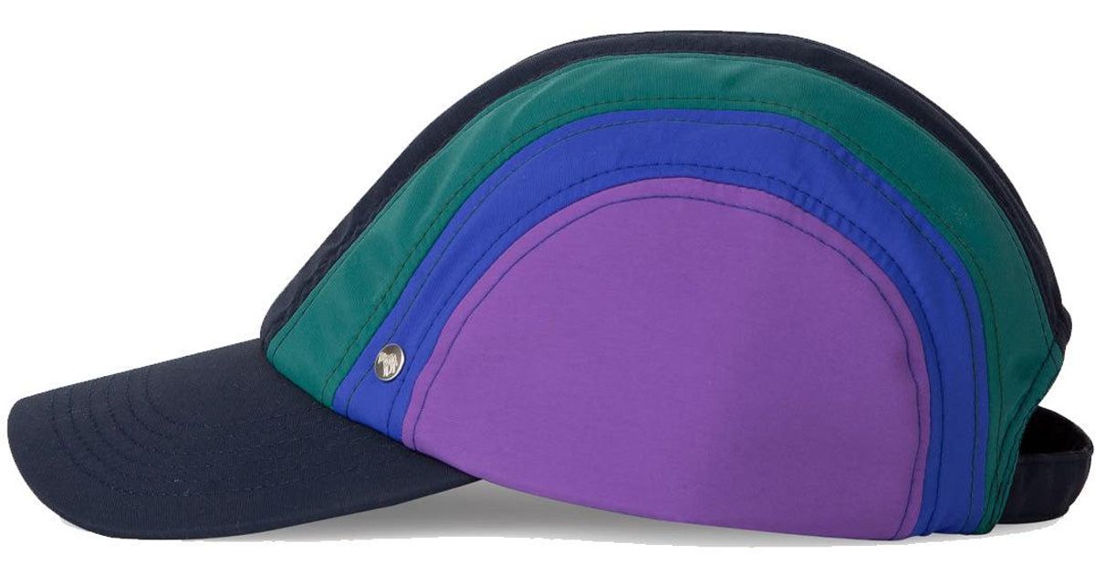 Paul Smith Synthetic Stripy Cap in Navy 