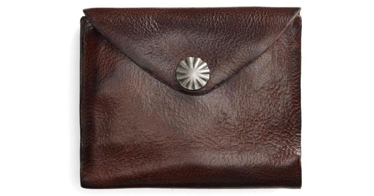 RRL Concho Leather Envelope Wallet in Brown for Men | Lyst
