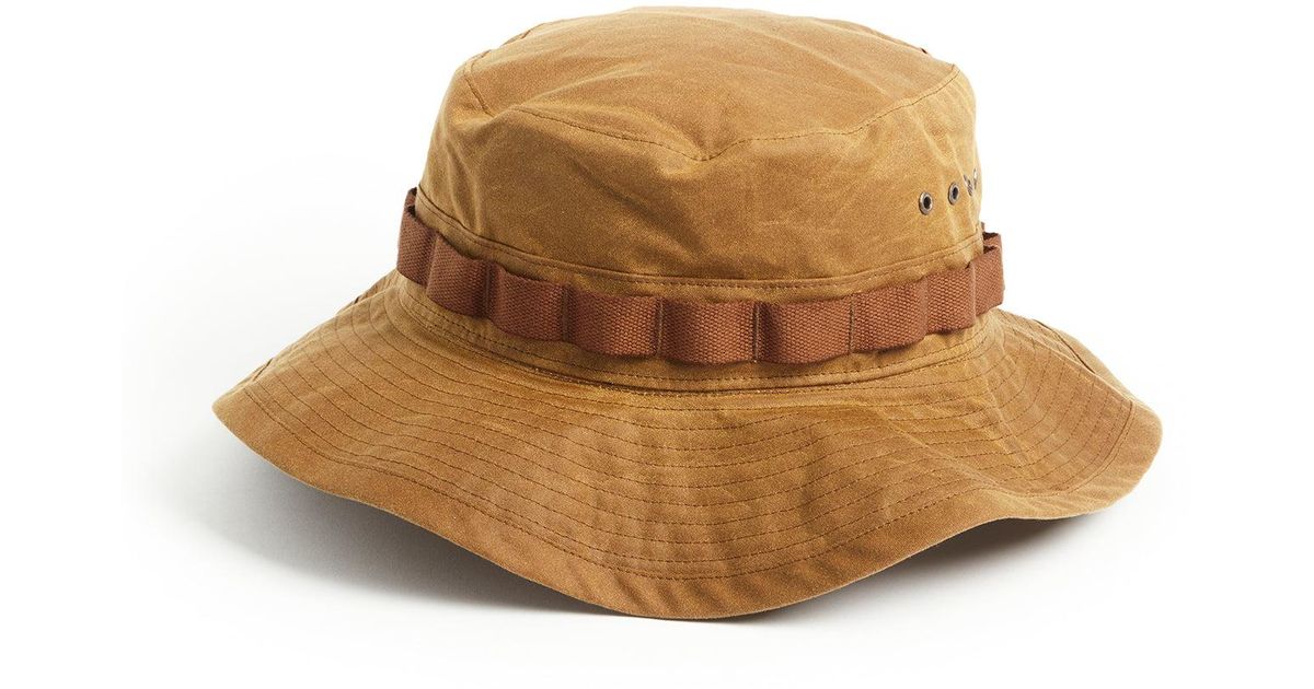 RRL Oilcloth Bucket Hat in Brown for Men | Lyst