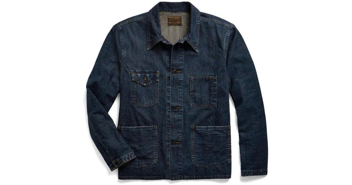 RRL Indigo Denim Work Jacket in Blue for Men | Lyst