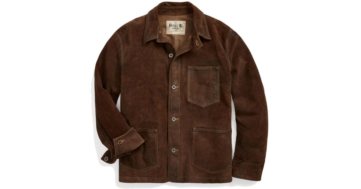 RRL Roughout Suede Jacket in Brown for Men Lyst