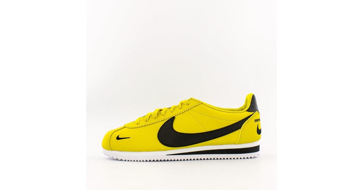 nike classic cortez blue yellow