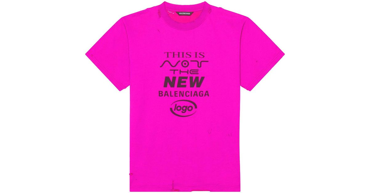 Graphic Distressed Cotton T-shirt Pink 