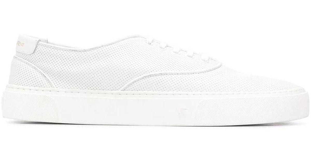 Saint Laurent Perforated Leather 'venice' Low-top Sneaker In White for ...