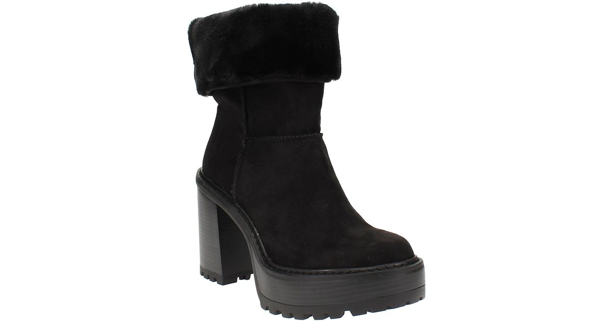 Madden Girl Kayla Fauxfur Platform Booties in Black Lyst