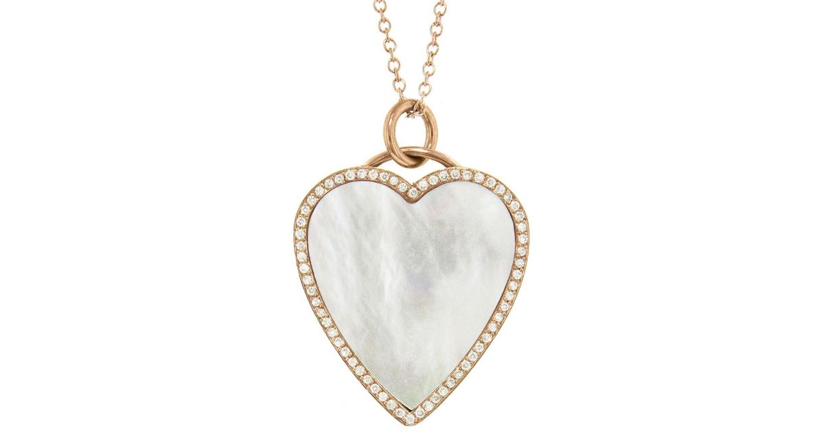 Jennifer Meyer Diamond Mother Of Pearl Heart Inlay
