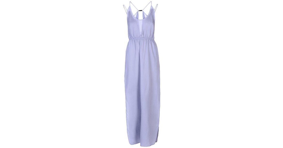 Halston Silk Long Dress in Lilac (Purple) - Lyst