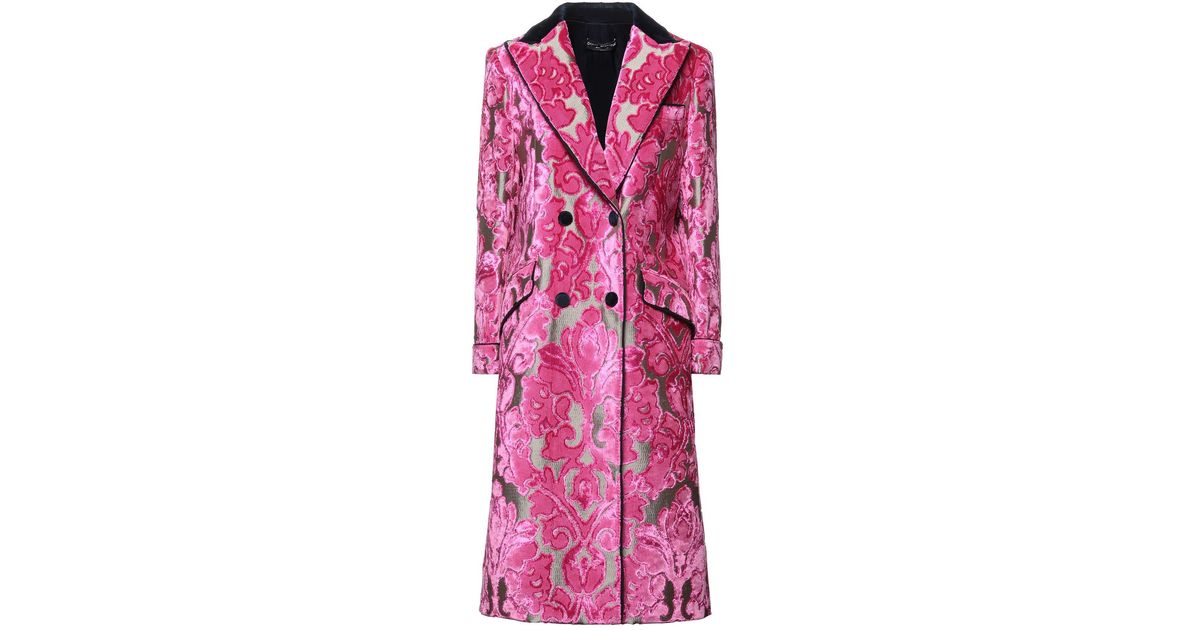 Dolce & Gabbana Samt Mantel in Pink - Lyst