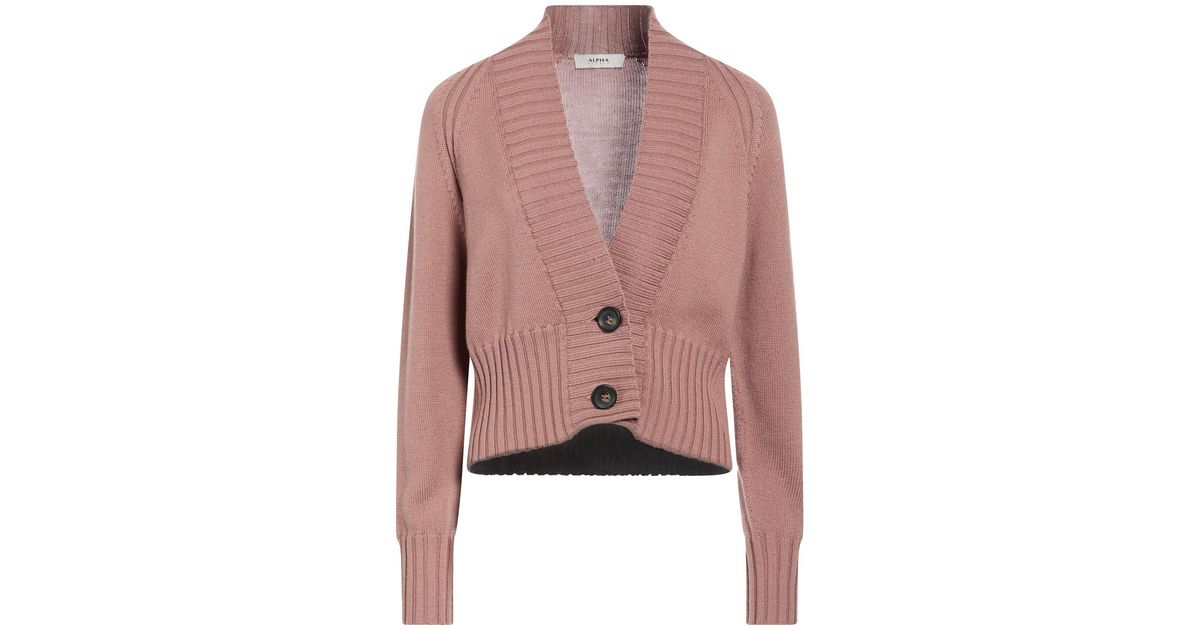 Alpha Studio Cardigan in Pink | Lyst UK
