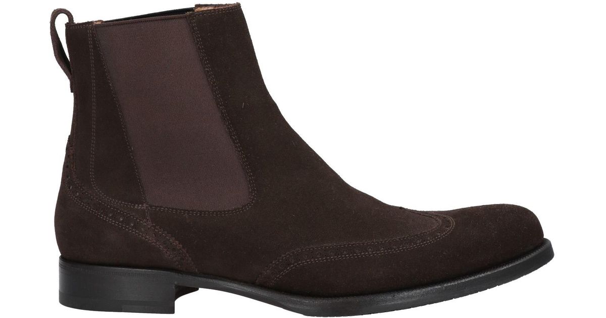 A.Testoni Leather Ankle Boots in Dark Brown (Brown) for Men | Lyst