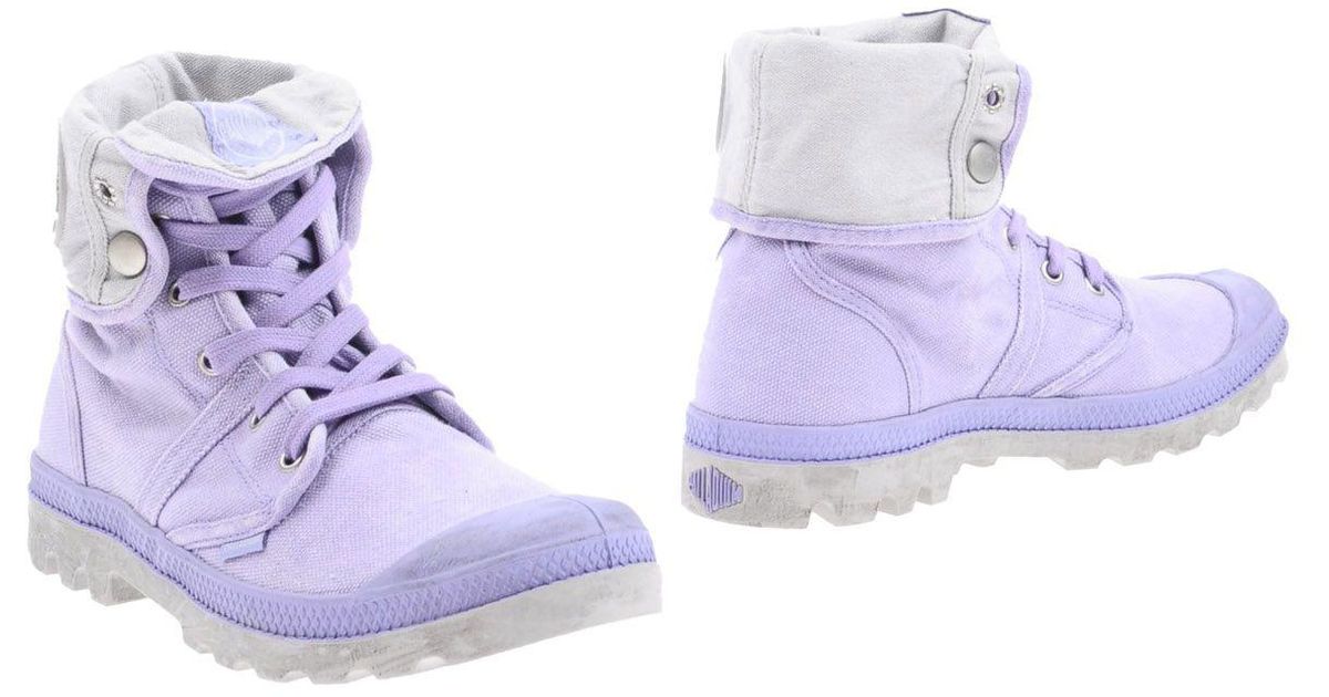 Palladium Canvas Ankle Boots in Lilac 