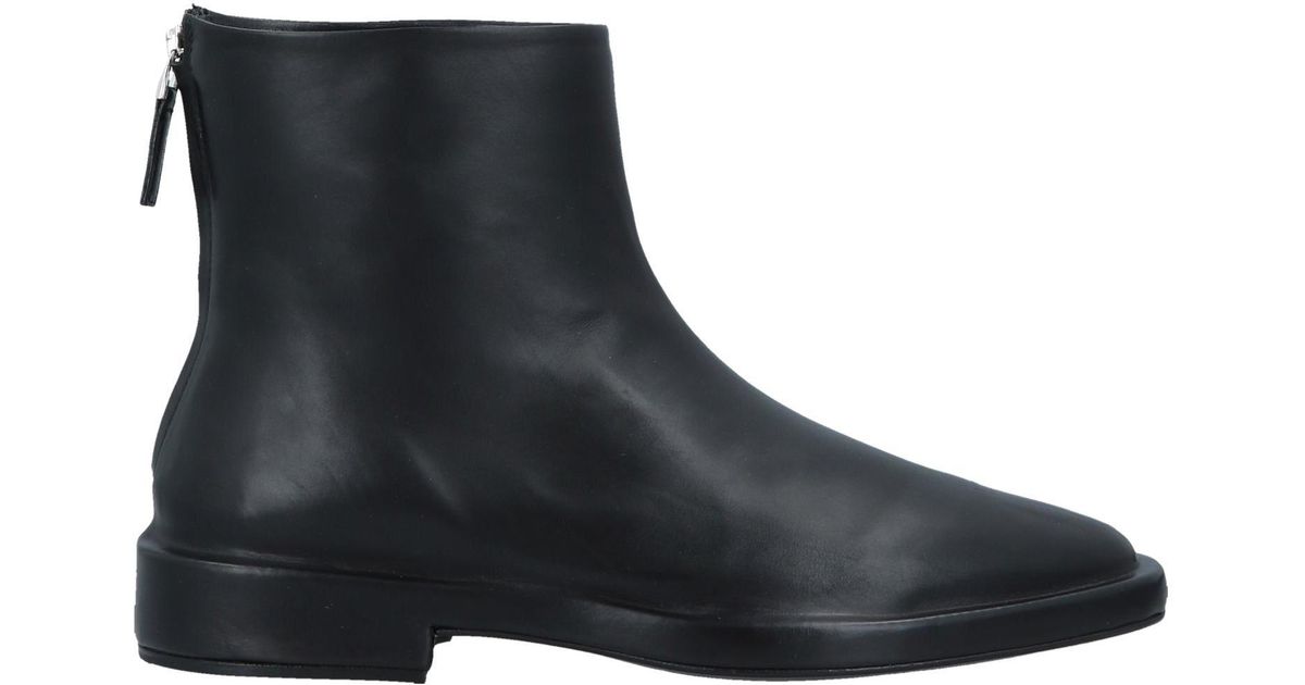 Jil Sander Leather Ankle Boots in Black - Lyst