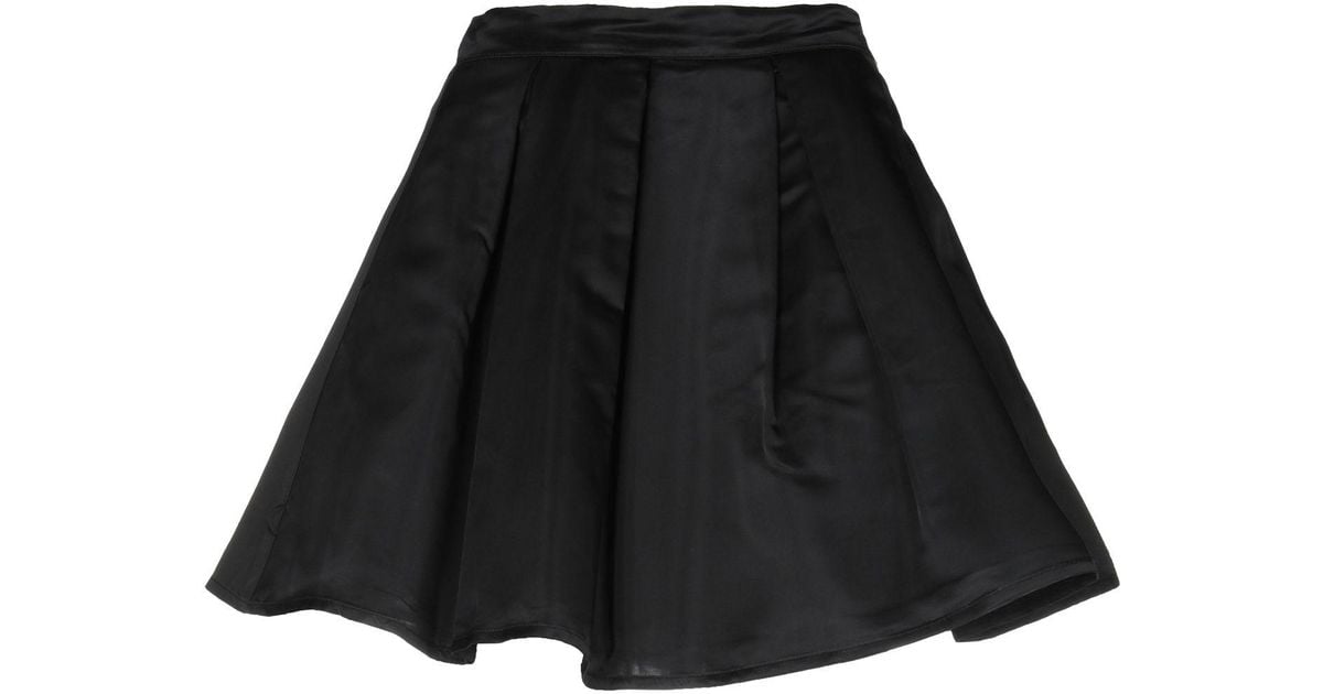 Leitmotiv Satin Mini Skirt in Black - Lyst