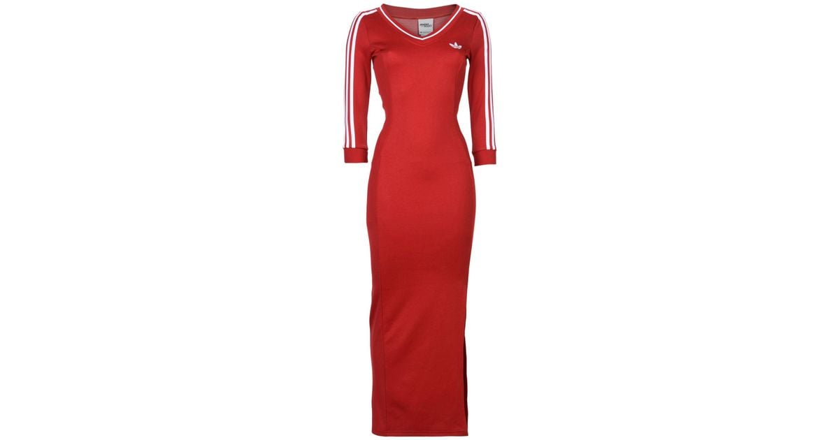 Jeremy Scott for adidas Long Dress in Red | Lyst