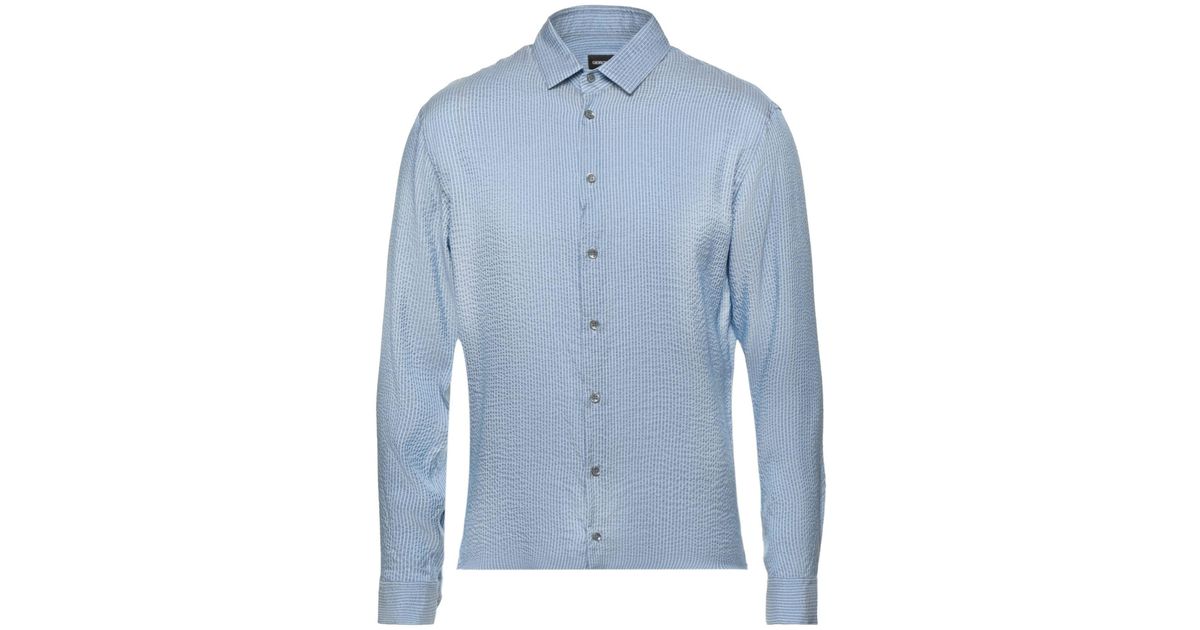 Giorgio Armani Synthetic Shirt in Sky Blue (Blue) for Men | Lyst