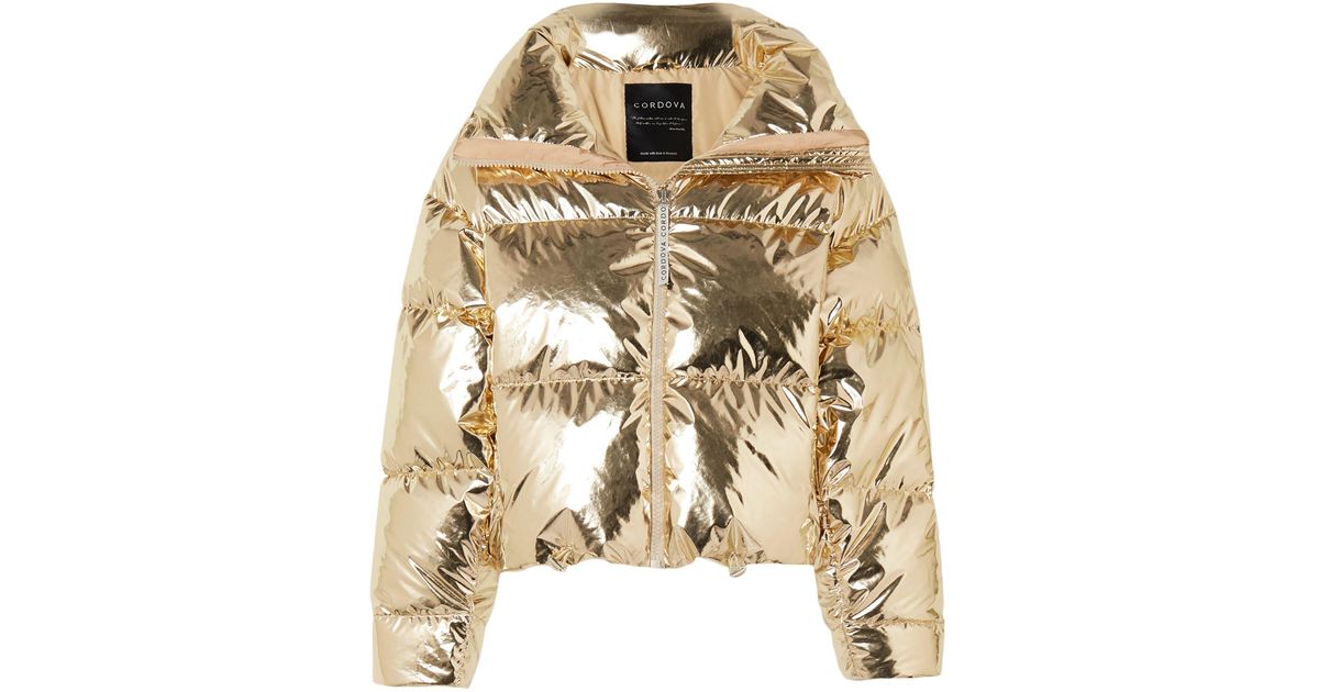 CORDOVA Synthetic Down Jacket in Gold (Metallic) | Lyst