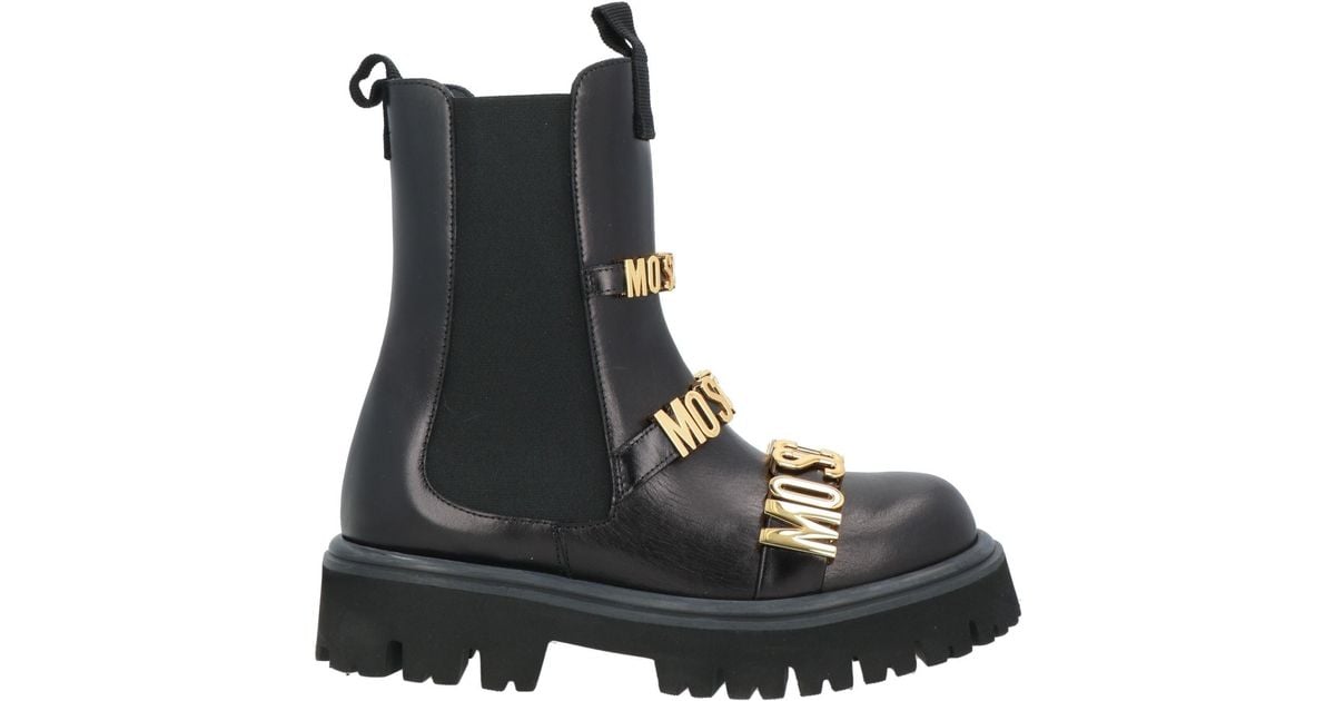 Moschino Ankle Boots Leather in Black | Lyst UK