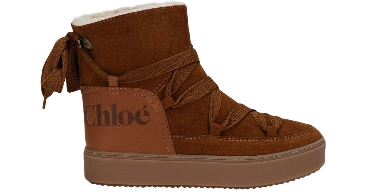 See By Chloé Ankle Boots Calfskin in Brown | Lyst